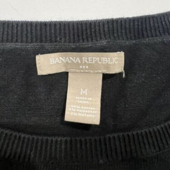 Women's BANANA REPUBLIC Black sparkly Stripe Midi Sweater Dress Sz Small - Picture 3 of 7